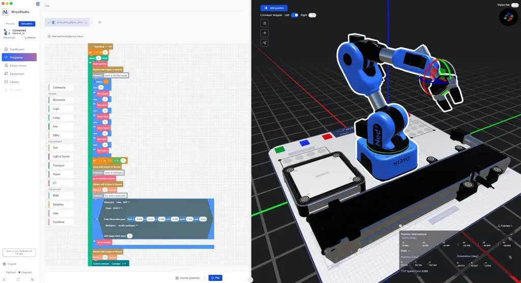 NiryoStudio Simulation Quickstart